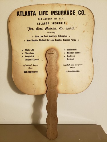 Vintage The Good Shepherd/Atlanta Life Insurance Company Hand Held Fan
