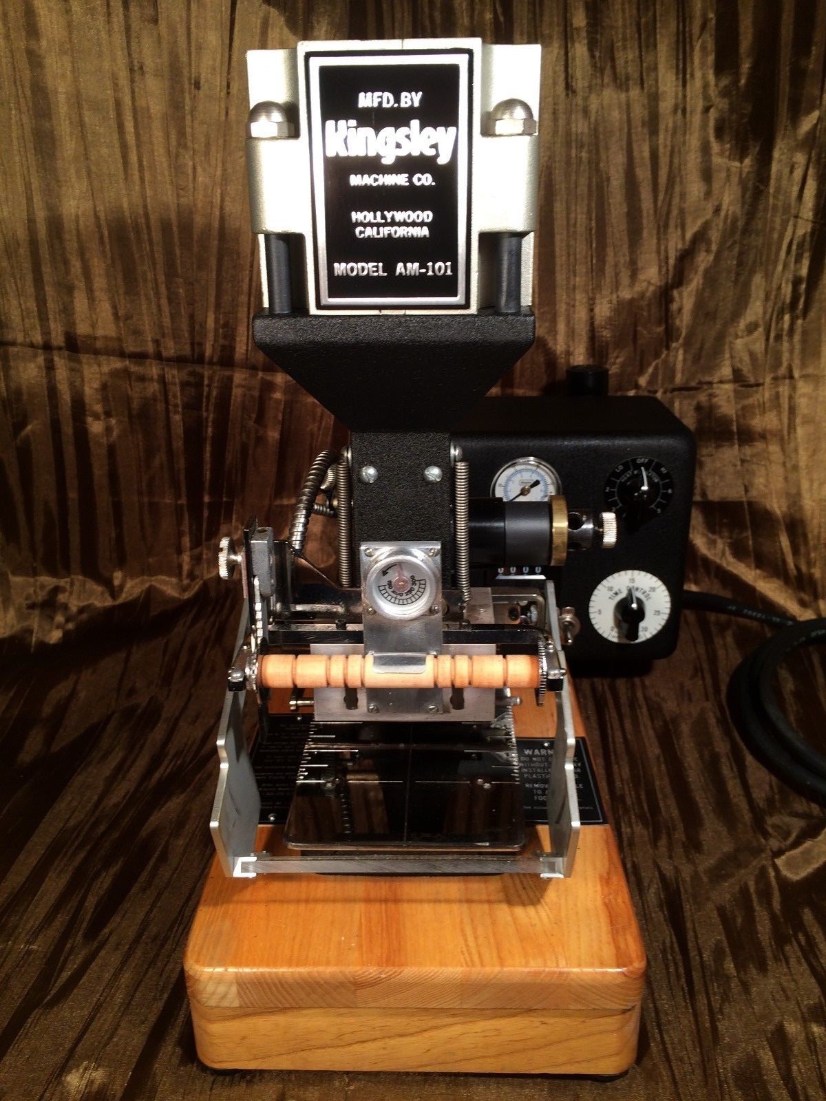 KINGSLEY AM-101 STAMPING MACHINE W/ FOOT PEDAL & VHS INSTRUCTIONS EXCELLENT COND