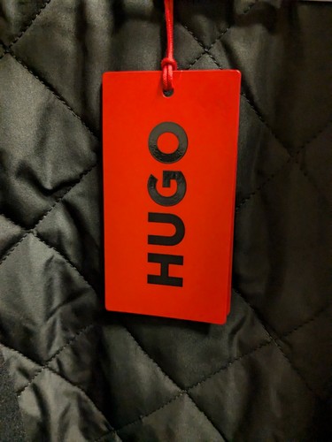 Pre-owned Hugo Boss Red Label Black Faux Shearling Collar Wool Blend Jacket Men Size Large