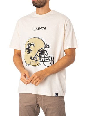 

Мужская свободная футболка NFL Saints Helmet Recovered, белая, Белый, MMNFL1194