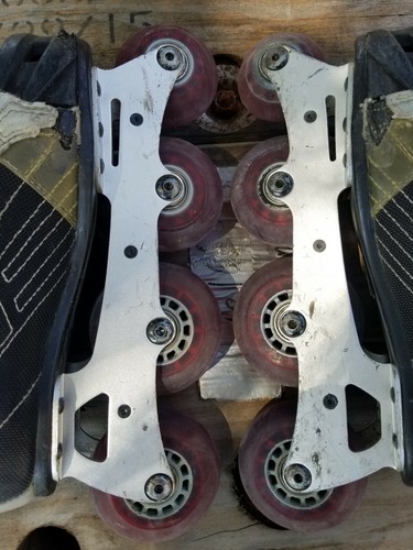 Junior Kids Size 4 Bauer Mega 30-50 Hockey  Inline Skates Tuuk One Up Performanc