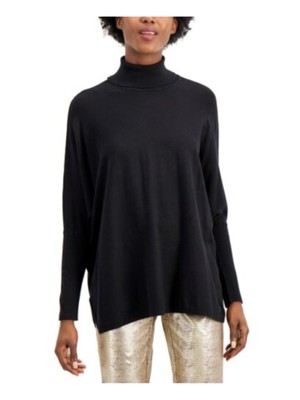 

Женский черный свитер с высоким воротником ALFANI с рукавами «летучая мышь» для работы Petites