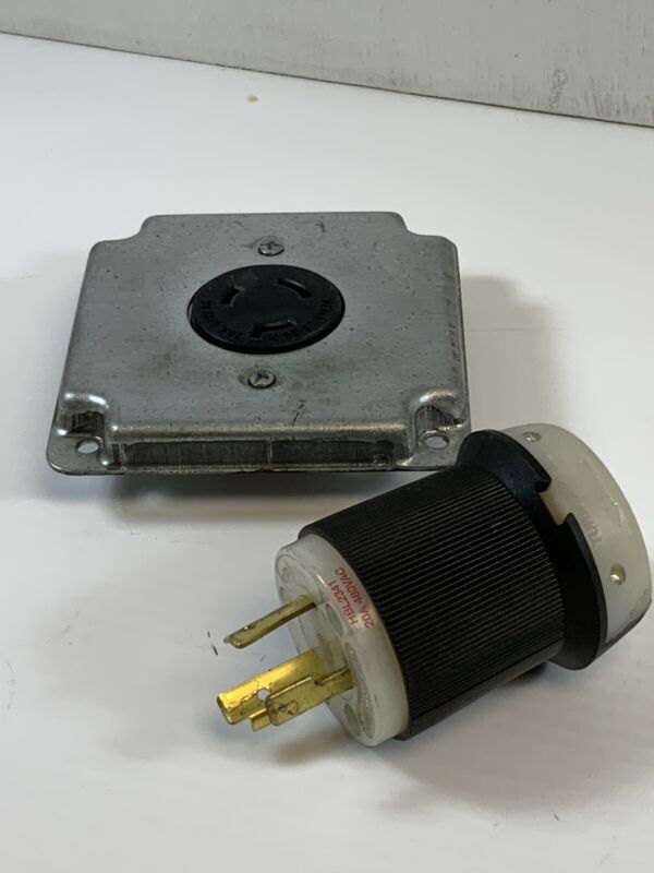 HUBBELL HBL2341 TWIST-LOCK Plug and receptacle 20A 480V L8-20P & L8-20R 3 wire