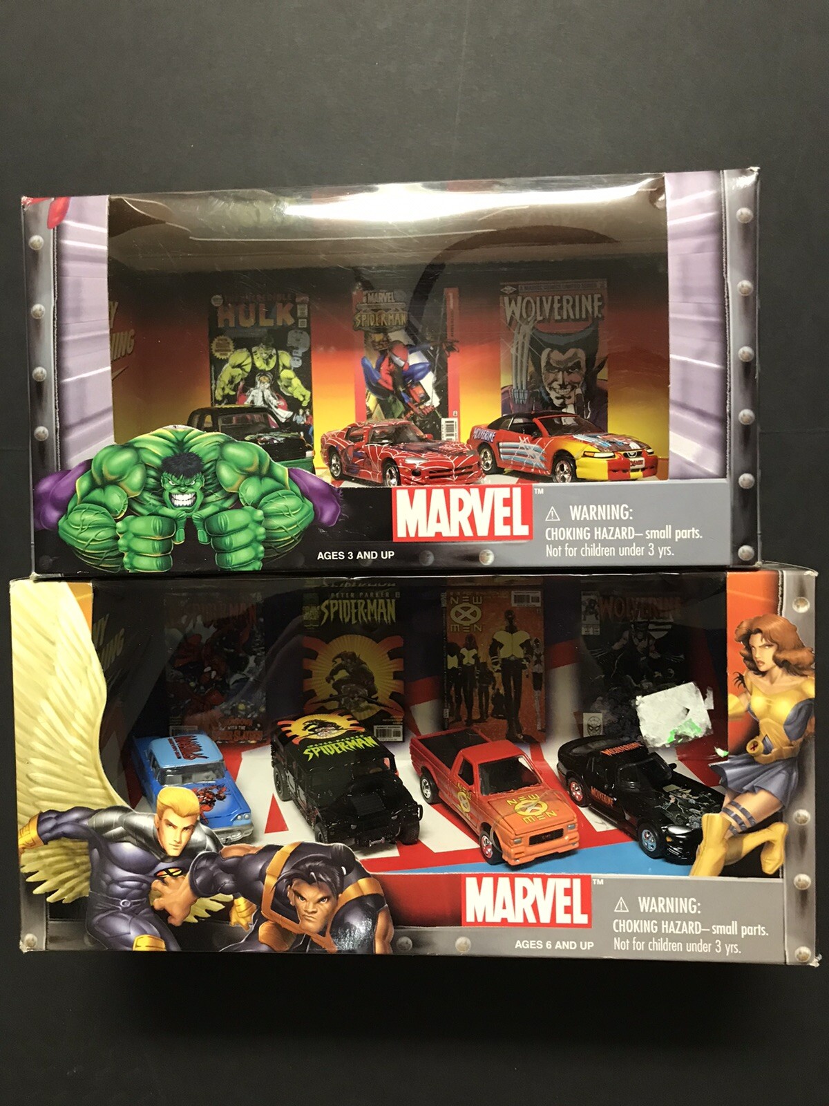 ミニカー johnny lightning marvel set of 12 JOHNNY LIGHTNING MARVEL 3 and 4 CAR BOX SETS 1:64 SCALE DIE