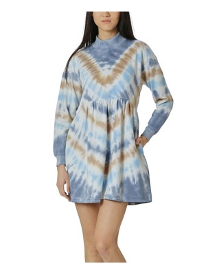

ULTRA FLIRT Женское голубое мини-платье прямого кроя Tie Dye Juniors, Синий