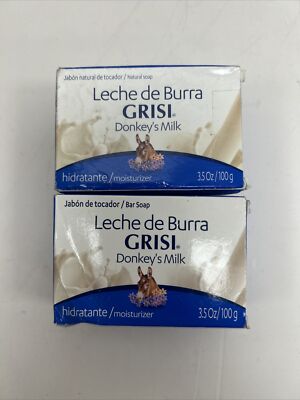 Grisi Donkey's Milk Leche de Burra Soap. Moisturizer & Skin Softener. 3.5oz 2PK