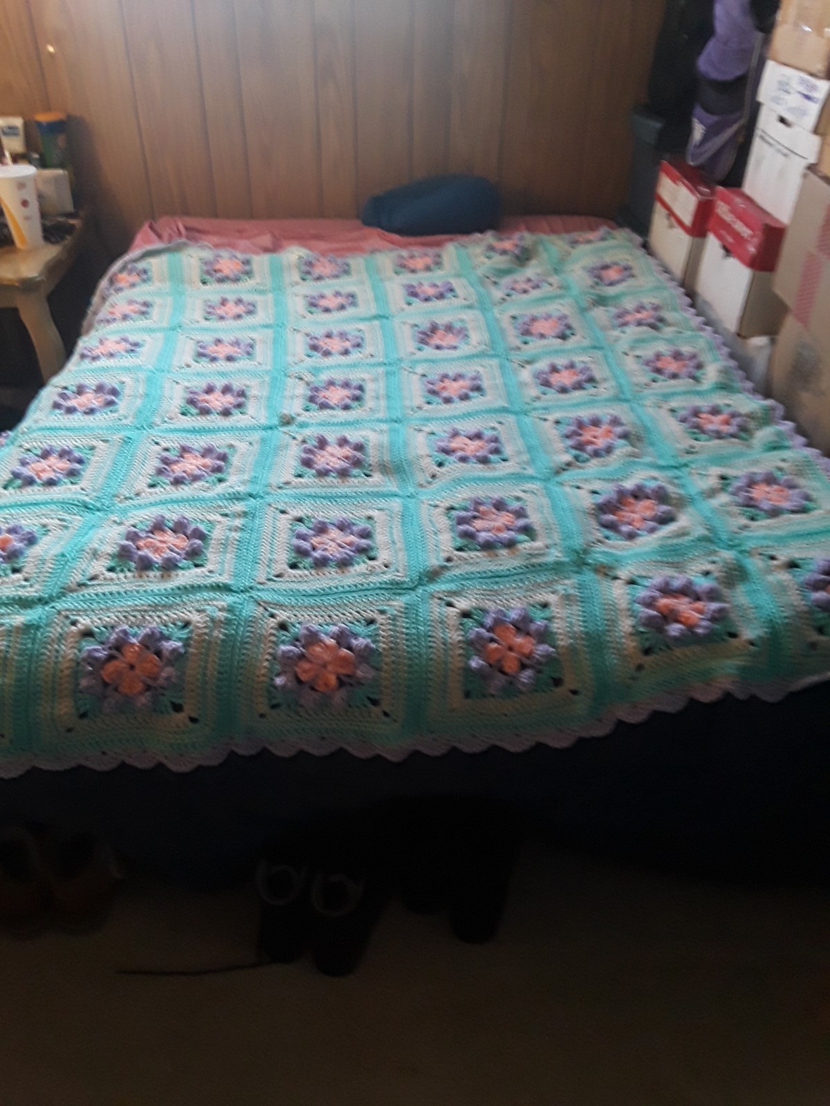 Handmade crochet, afghan queen size 67 X 75 (#5)