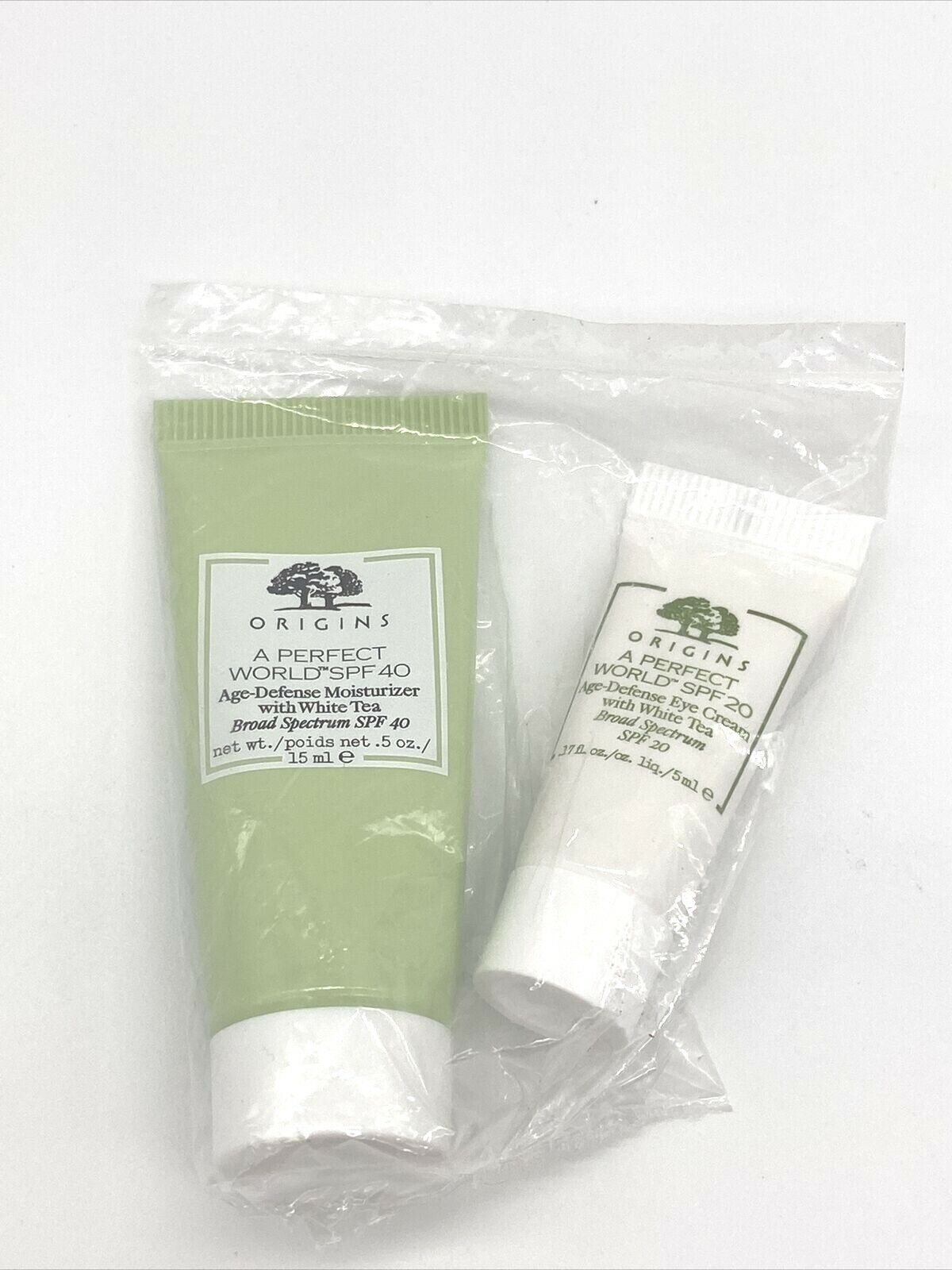 ORIGINS A Perfect World Age-defense Moisturizer + Eye Cream ~ Sealed Sample Size