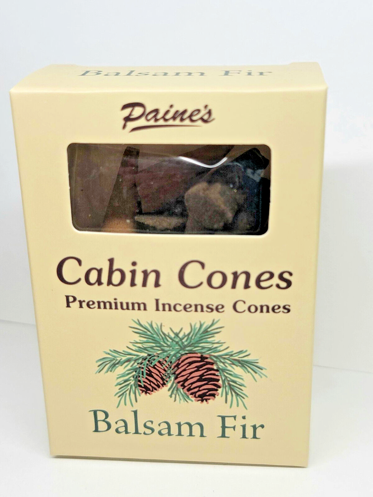 Balsam Fir #25 Incense Log Cabin Cones Paine's Maine USA Christmas Tree Holiday