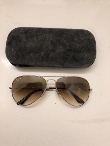 Ray Ban Aviator Sunglasses RB3025 Gold Brown Gradient Lens 58mm 001/51