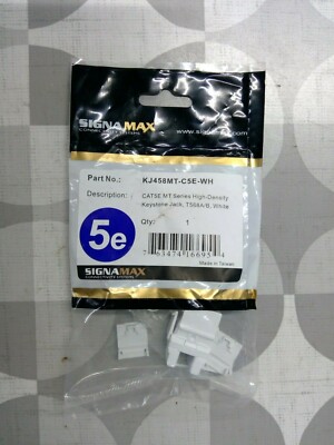 Signamax KJ458MT-C5E-WH Cat 5E Jack, White **Free Shipping**