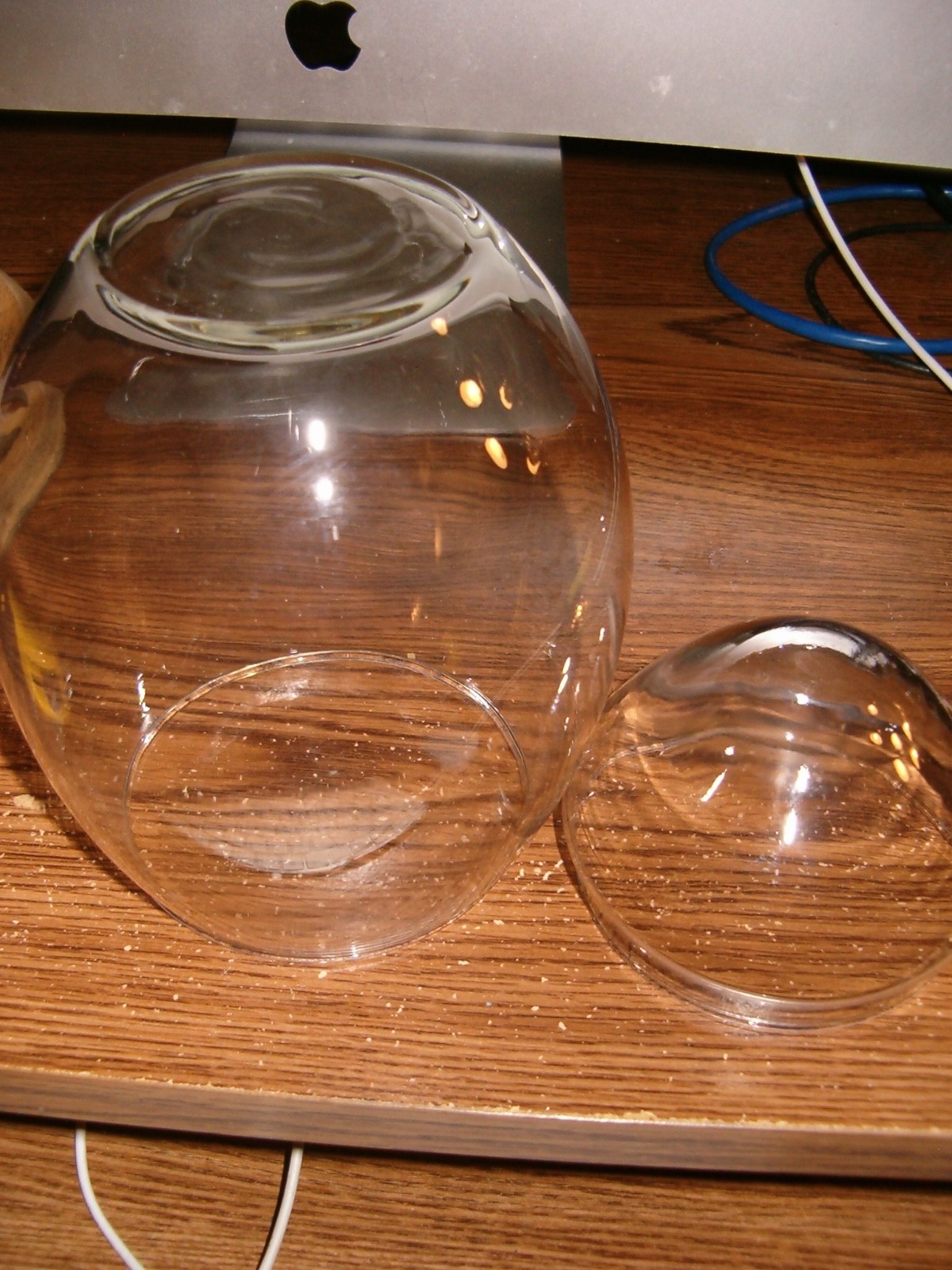 Vintage Clear Glass EGG SHAPE TERRARIUM Apothecary Jar Table Top Garden Herb