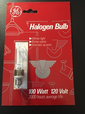 GE Bulb 100 Watts 120 Volts Clear Mini Candelabra Q100CL/MC/CD - H A L O G E N