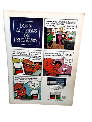 1971 Doral Cigarettes Cartoon Comic Style Original Print Ad vintage