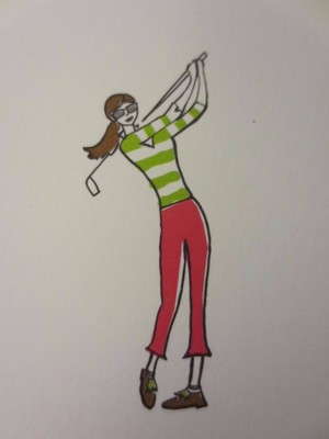 dearprudence CELEBRATING WOMEN PLAYING GOLF Panel Note Cards & Envelopes