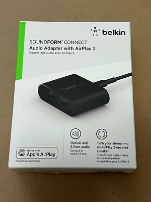 NEW BELKIN SOUNDFORM CONNECT AUDIO ADAPTER WITH AIRPLAY 2 AUZ002ttBK FAST SHIPPN