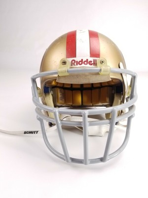 RIDDELL Soft Cup 4 pt High Football Helmet Chinstrap Worn Used From 1990 2000/'s