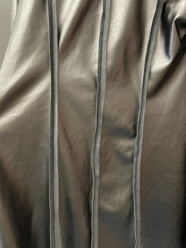 Pre-owned Planet By Lauren G Planet By Lauren Black Faux Leather Microfiber Asymetrical Coat Size 1