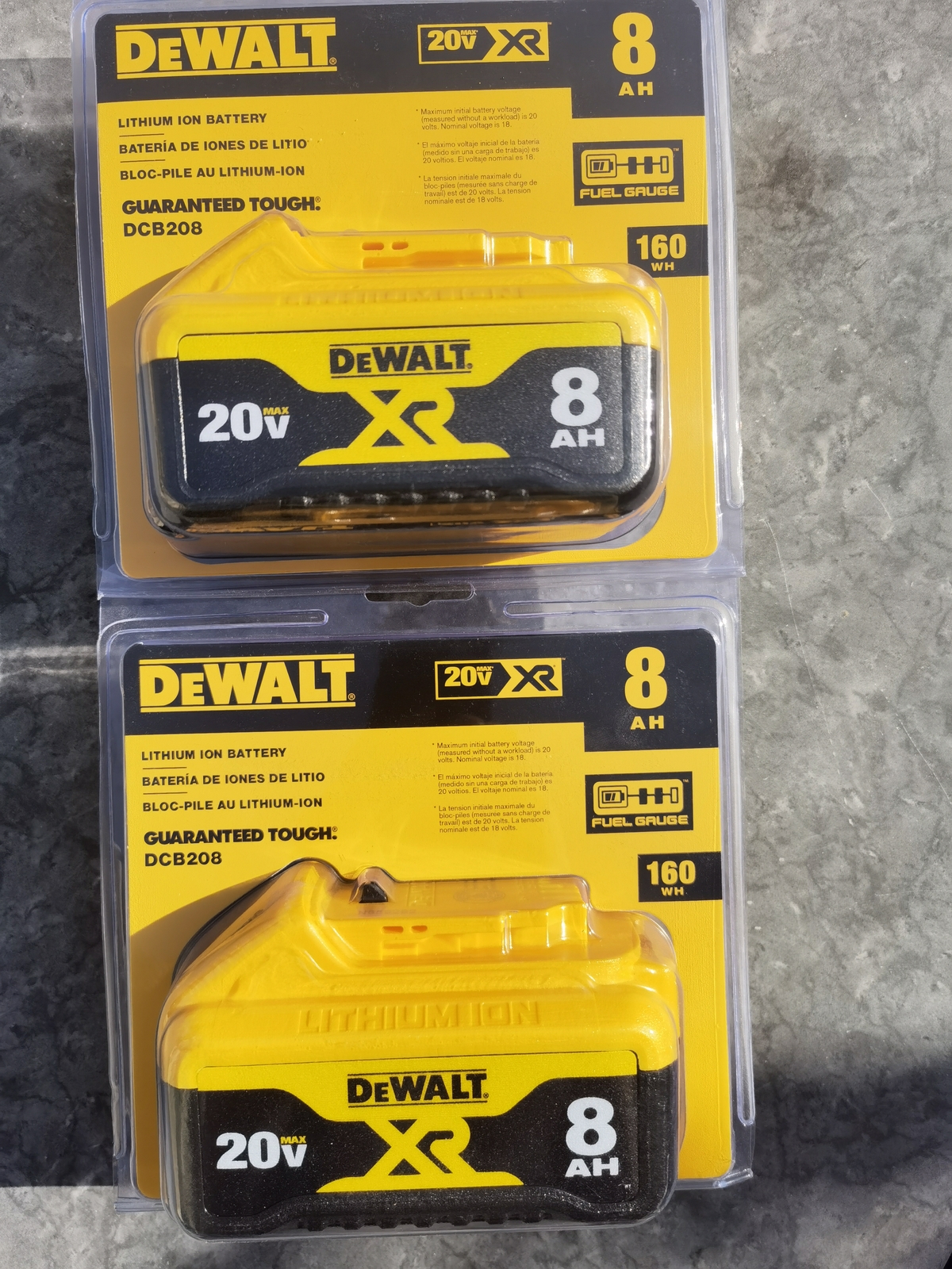 2pcs DeWalt DCB208 20V MAX XR 8.0 AH Compact Lithium Ion Power Tool Battery H3