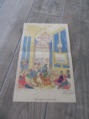 GRAVURE 1947 HOTEL MAJESTIC LUCHON PAR PASCH