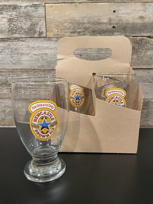 Newcastle Brown Ale Beer Glass 16 oz - Set of 4