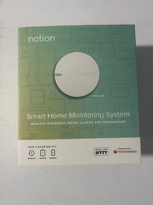 Notion All in One Smart Home Monitoring System  THREE Sensors (3x) + Bridge NIB