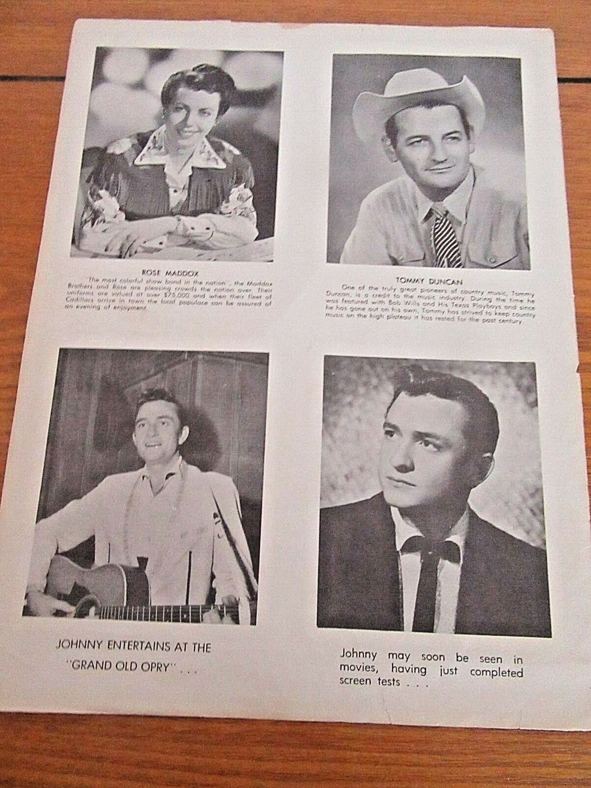 YOUR CHOICE - VINTAGE - JOHNNNY CASH, DON DEAL, THE COLLINS KIDS. Larry & Lorrie