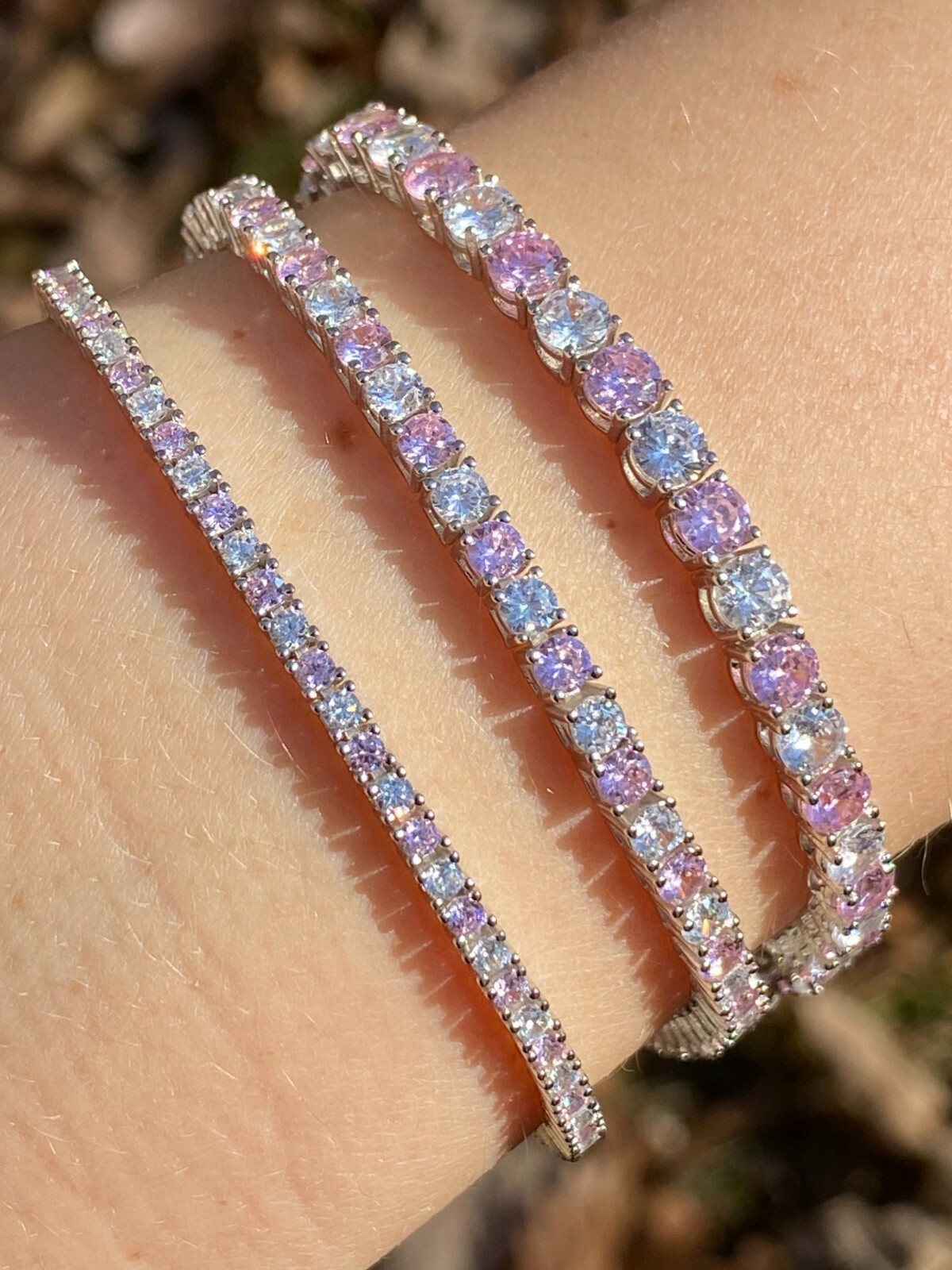Tennis Bracelet SOLID 925 Sterling Silver Single Row Hip Hop