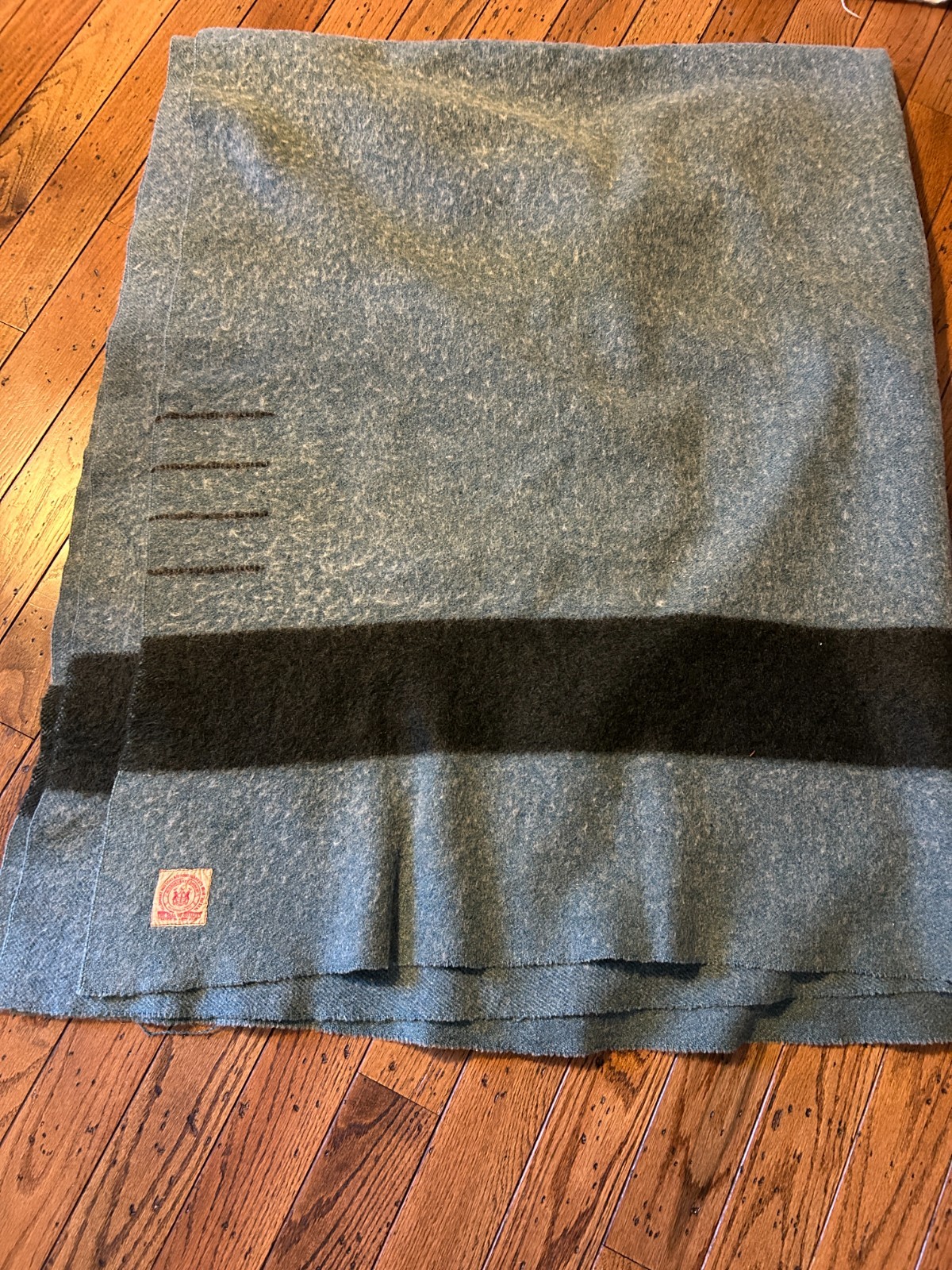 Hudson Bay 4-Point Blanket Blue Stripe Vintage England | eBay