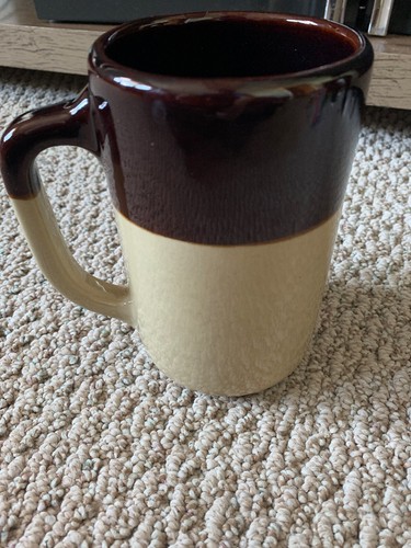 Rare 1969 Schaefer Beer Ceramic Tan Stein Mug Saturn Alta RPI USA Pottery Cast