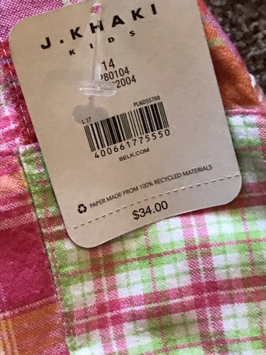 Ladies NWT J Khaki Patchwork Skort - Size 14 -Originally $34.00