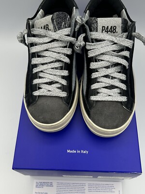 P448 John BS Women s Low Top Sneaker size 36/ US 6 Black Velvet