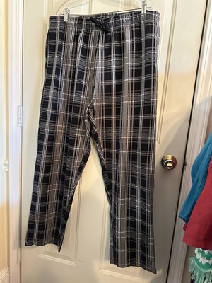 Royal Class Flannel Sleepwear Pants Gray Black Plaid Drawstring Sz XL NEW