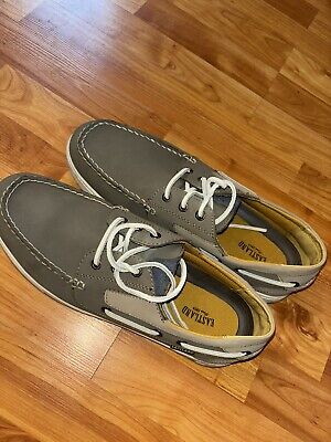 NEW Eastland Avalon Mens Boat Shoes Gray Multi Lace Up Moc 