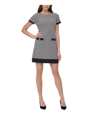 

TOMMY HILFIGER Женское черное короткое платье на пуговицах с искусственными карманами плюс, Черный