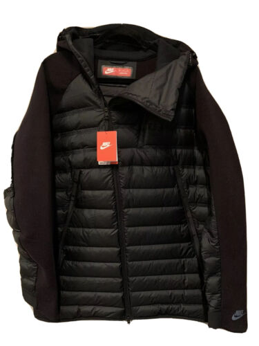 Nike Tech Fleece Aeroloft Down Parka Jacket Hooded Sz XL NWT Solid Black