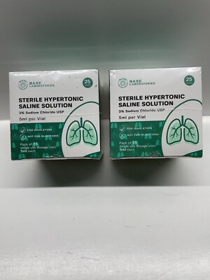 Sterile Hypertonic Saline Solution 3% 5 ml - 25 Count - Exp 1/27 Lot of 2 New