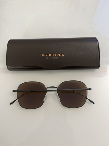 Pre-owned Oliver Peoples Ades Titanium Sun 50mm In True Brown Msrp$619 Aubrey Plaza's Fav