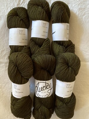 Plucky Knitter Sweater DK, ''Like, Toad-ally'', 6 skein matching set, merino/nylon