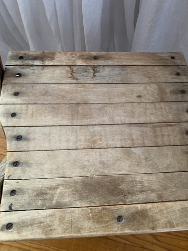 Vintage Wooden Slat Folding Chair Funeral Home Chair