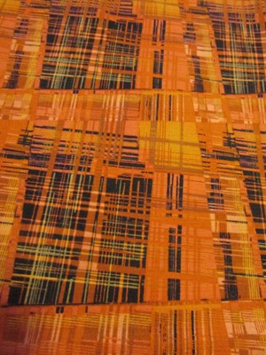 Orange black green abstract cotton fabric quilt craft #BRT4367 Blank Textiles 4Y