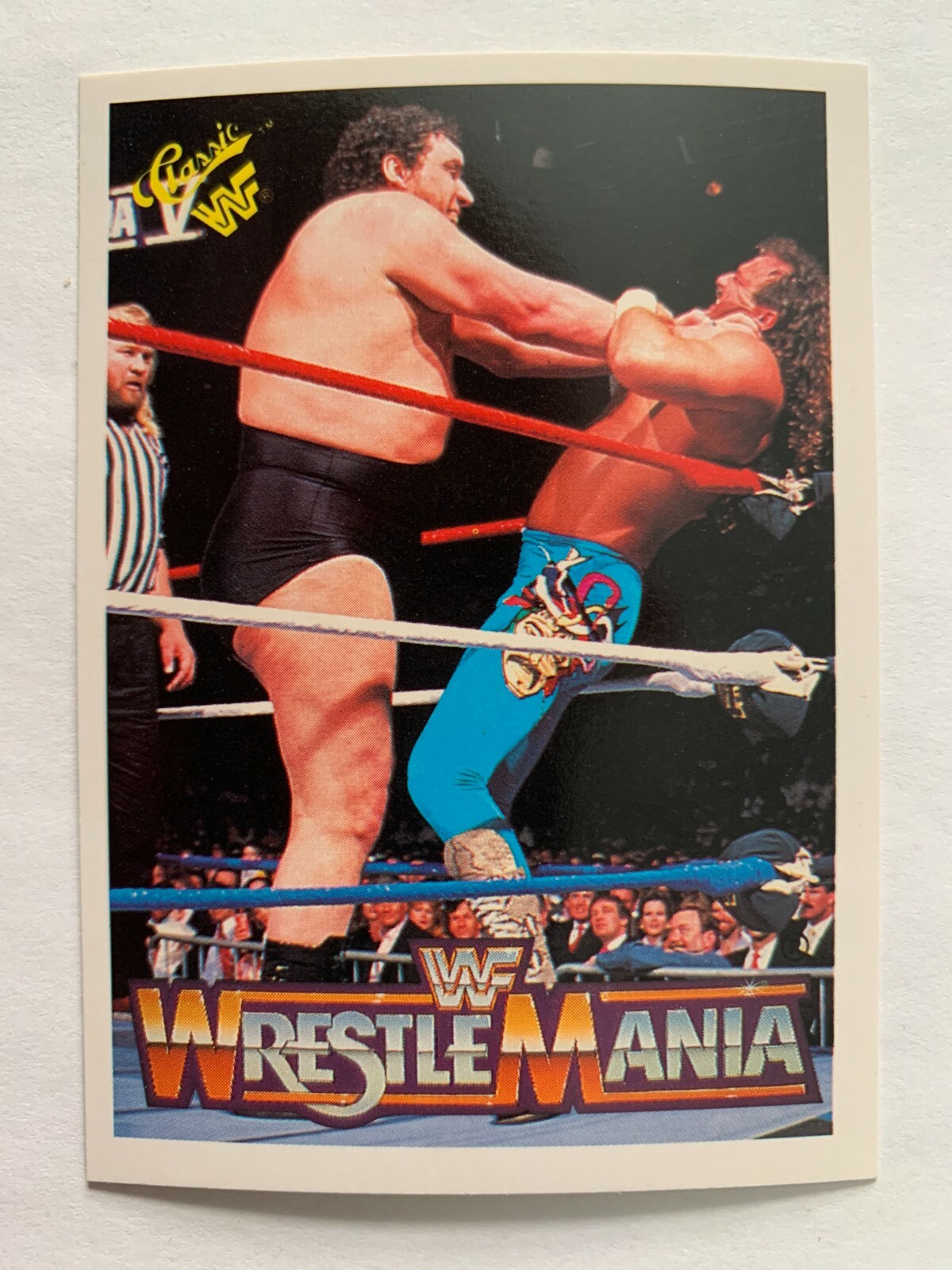 1990 WWF CLASSIC ANDRE THE GIANT, JAKE WRESTLEMANIA V CARD