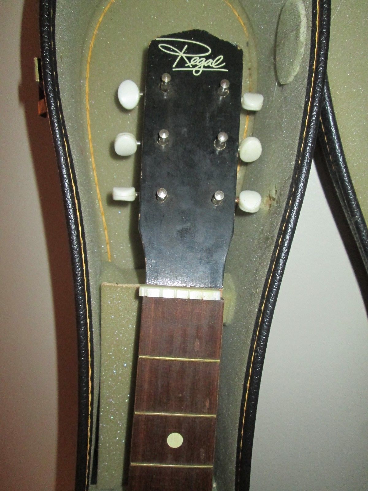 Vintage Regal Acoustic Guitar Model T-12 With Case 36