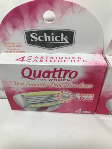 New - Lot of 2 - Schick Quattro For Women Cartridges 4 Each Totally 8