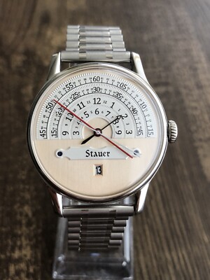 STAUER MYSTERY DIAL WATCH, COOL UNIQUE FUTURISTIC SPACE AGE CRAZY HOUR RARE