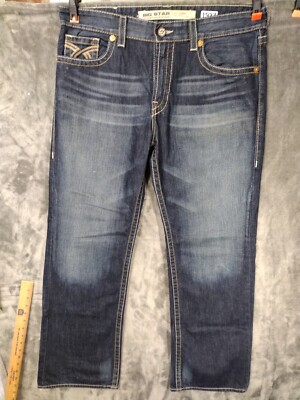 Big Star Jeans Pioneer Bootcut Mid Rise Thick Stitch Pockets Men's 38x32 new