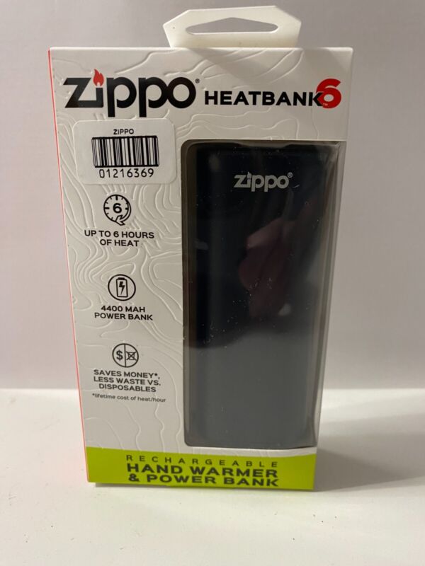 Zippo HeatBank 6 Rechargeable Hand Warmer - Black - New in Box - Fast Shipping