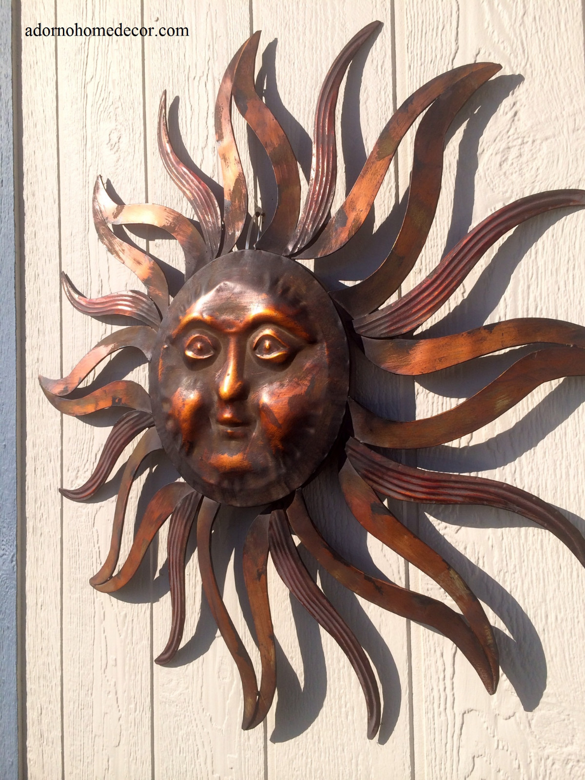 פסלי קיר Metal Sun Wall Decor Rustic Garden Art