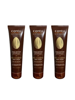 3 Count Cantu 8.5 Oz Shea Butter Vitamin E Nourishing Dry Skin Body Cream