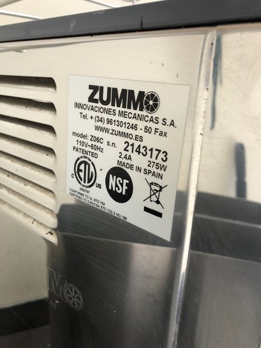 USED Zummo Z06C Juicer **missing parts**